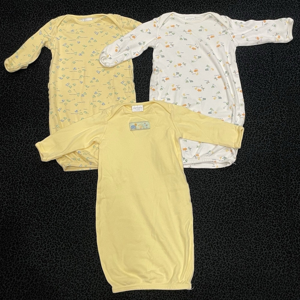 Vintage Carters Baby Sleep Sack Gown 0-3M Pajamas Long Sleeve Cotton